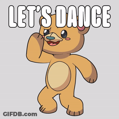 Teddy Bear With Lets Dance GIF