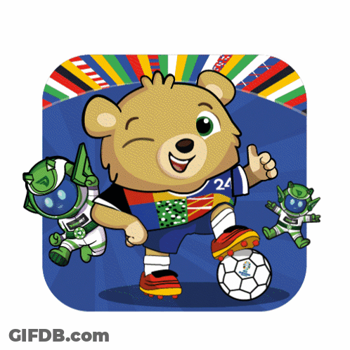 Teddy Bear With Number 24 Kicks Soccer Ball GIF
