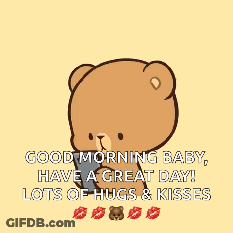 Teddy Bear With Pink Hair Holding Cell Phone GIF