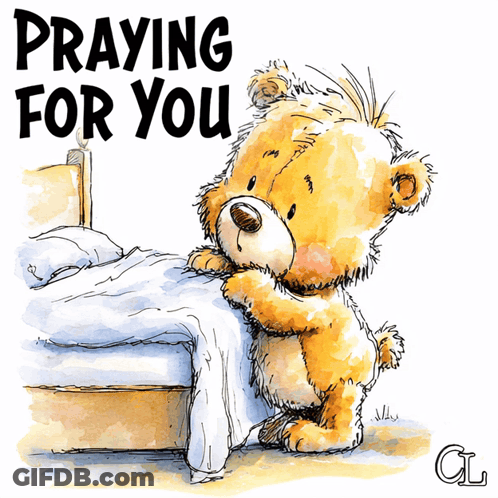 Teddy Bear With Praying For You GIF