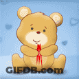 Teddy Bear With Red Hearts Saying I Miss You GIF