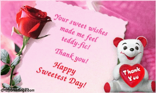 Teddy Bear With Rose Saying Happy Sweetest Day GIF