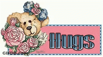 Teddy Bear With Roses And Hugs GIF