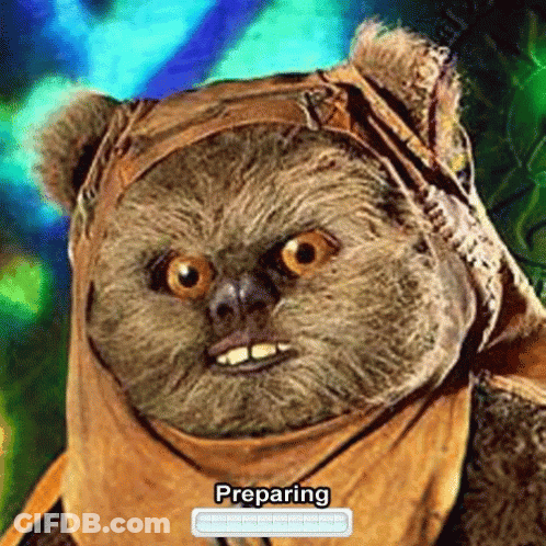Teddy Bear With Scarf Preparing GIF
