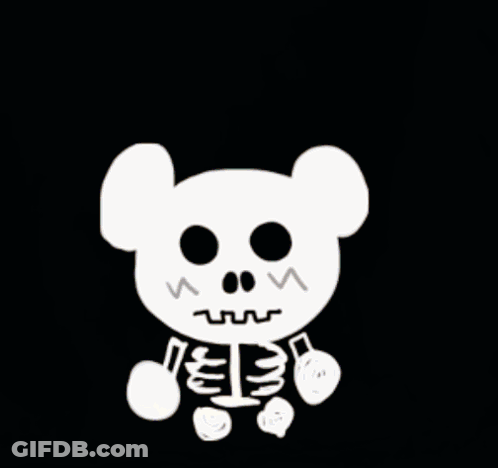 Teddy Bear With Skeleton Face And Arms GIF