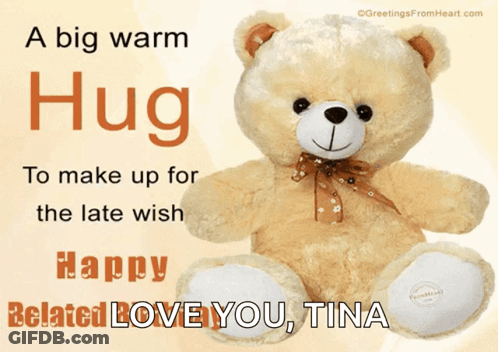 Teddy Bear With Warm Hug Message GIF