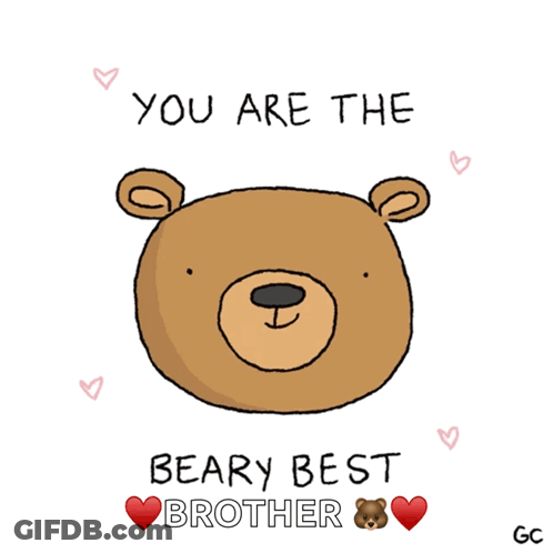 Teddy Bear With You Are The Beary Best Brother GIF