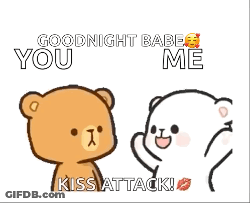 Teddy Bears Goodnight Babe Kiss Attack GIF