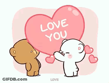 Teddy Bears Holding I Love You Heart GIF