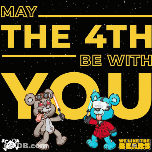 Teddy Bears Holding Lightsabers May The 4Th GIF