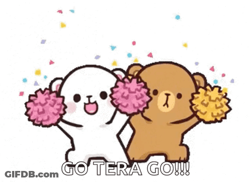 Teddy Bears Holding Pom Poms Cheering GIF
