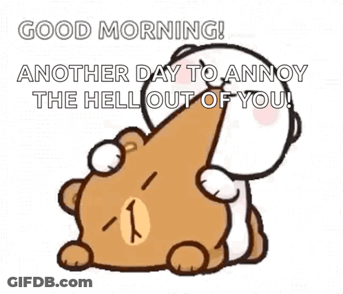 Teddy Bears Hugging Good Morning Another Day To Annoy The Hell Out Of You GIF