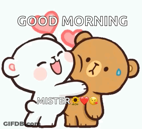 Teddy Bears Hugging Good Morning GIF