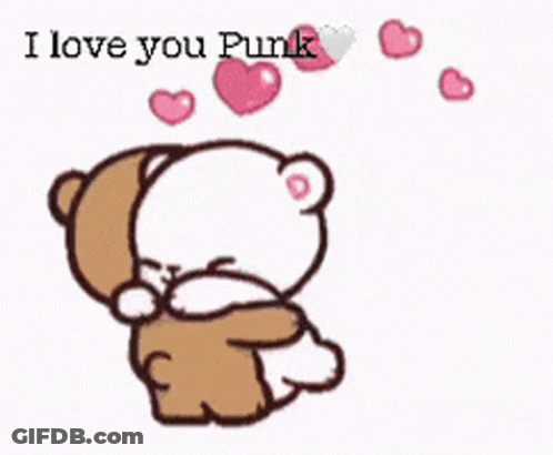 Teddy Bears Hugging I Love You Punk GIF