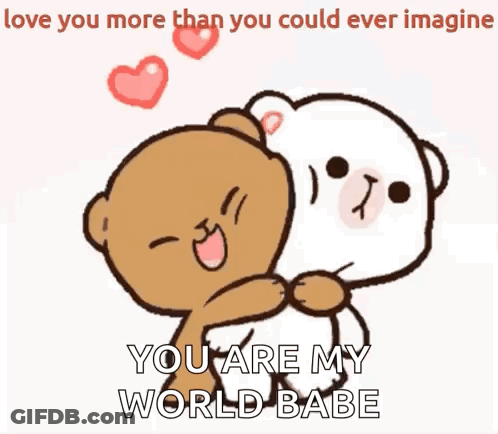 Teddy Bears Hugging Love You More GIF