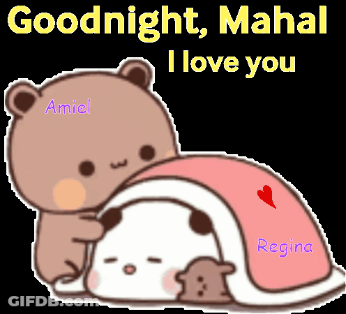 Teddy Bears Hugging Saying Goodnight Mahal I Love You GIF