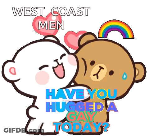 Teddy Bears Hugging West Coast Men GIF