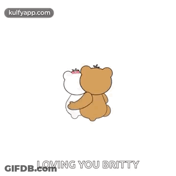 Teddy Bears Hugging With Heart GIF