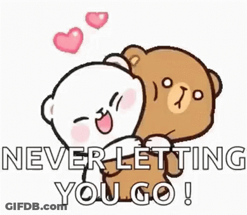 Teddy Bears Hugging With Hearts GIF