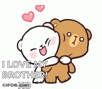 Teddy Bears Hugging With Hearts GIF