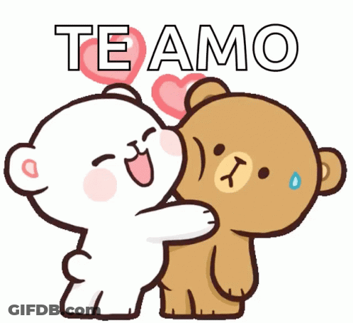 Teddy Bears Hugging With Te Amo GIF