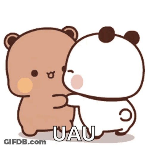 Teddy Bears Hugging With Uau GIF
