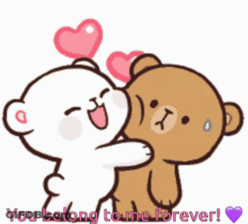 Teddy Bears Hugging You Belong To Me Forever GIF