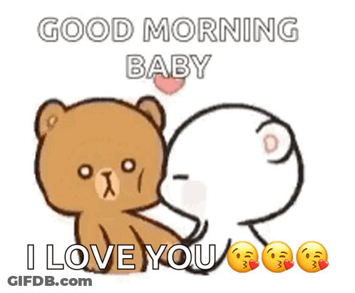 Teddy Bears Kissing Good Morning Baby GIF
