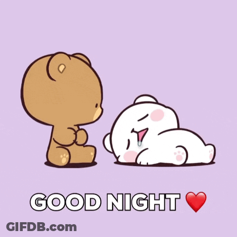 Teddy Bears Kissing Good Night GIF