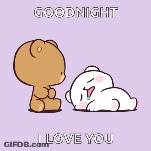Teddy Bears Kissing Goodnight I Love You GIF