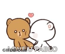 Teddy Bears Kissing With Heart In Background GIF