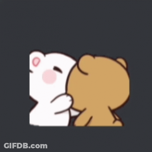 Teddy Bears Kissing With Hearts GIF