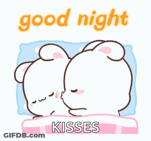 Teddy Bears Laying Together Good Night Kisses GIF