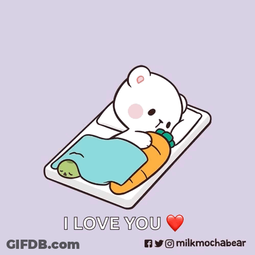 Teddy Bears Laying With I Love You GIF
