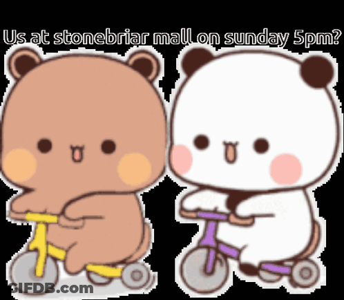 Teddy Bears Riding Bicycles GIF
