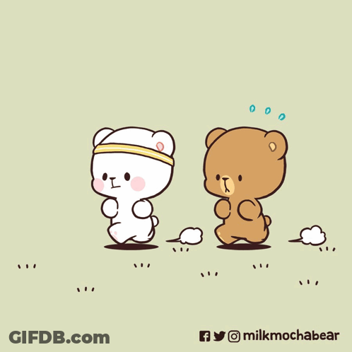 Teddy Bears Running Milkmochabear GIF