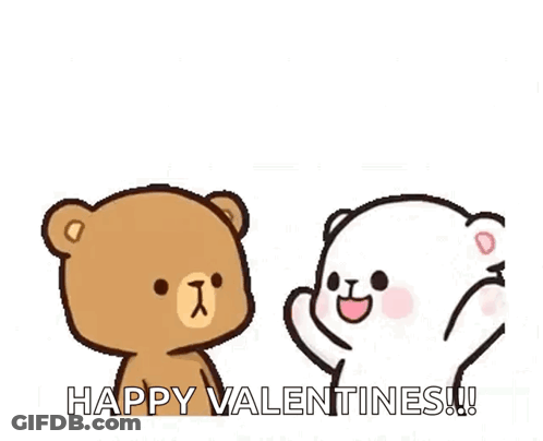 Teddy Bears Saying Happy Valentines GIF