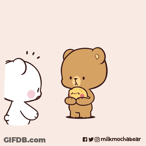 Teddy Bears Sitting At Table With Cat Bowl GIF