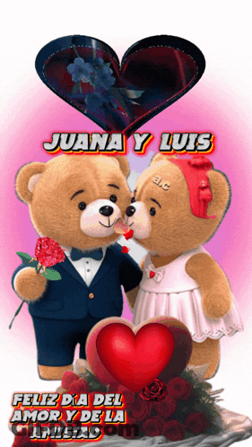 Teddy Bears Standing Together Juana Y Luis GIF