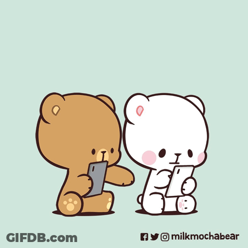 Teddy Bears Talking About Using Phone One Hand GIF