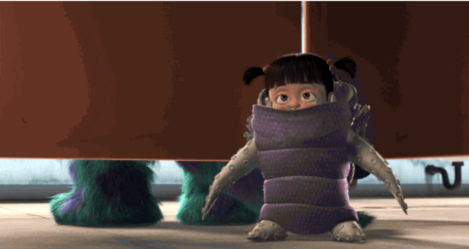 Tee Hee Boo Hiding Monster Inc GIF