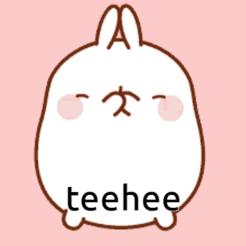 Tee Hee Cartoon Molang Laughing GIF