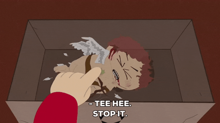 Tee Hee Cupid Cartman Tickled South Park GIF