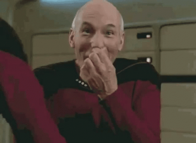 Tee Hee Jean Luc Picard Star Trek GIF