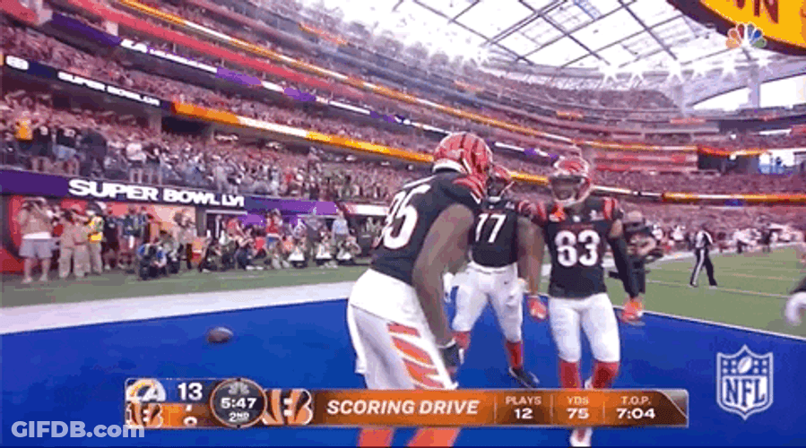 Tee Higgins Chest Bump GIF