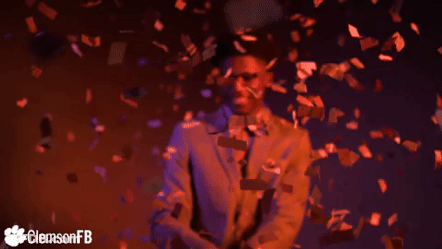 Tee Higgins Raining Confetti GIF