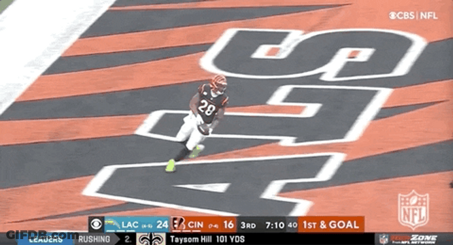 Tee Higgins Touchdown Run Then Celebrate GIF
