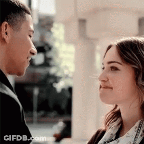 Teen Age Lovers Passionate Kiss On Street GIF