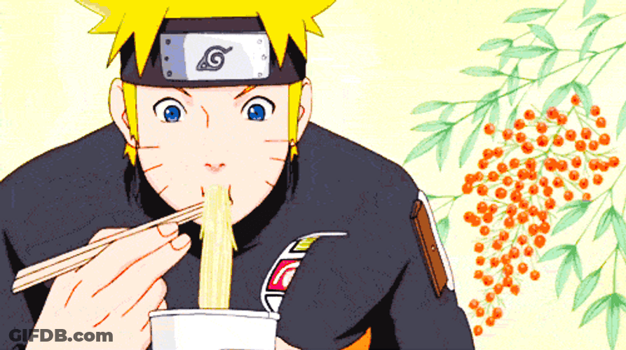 Teen Naruto Eating Ramen Cup Noodles GIF