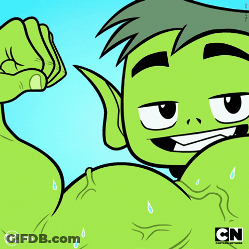 Teen Titans Go Beast Boy Loving Big Muscles GIF